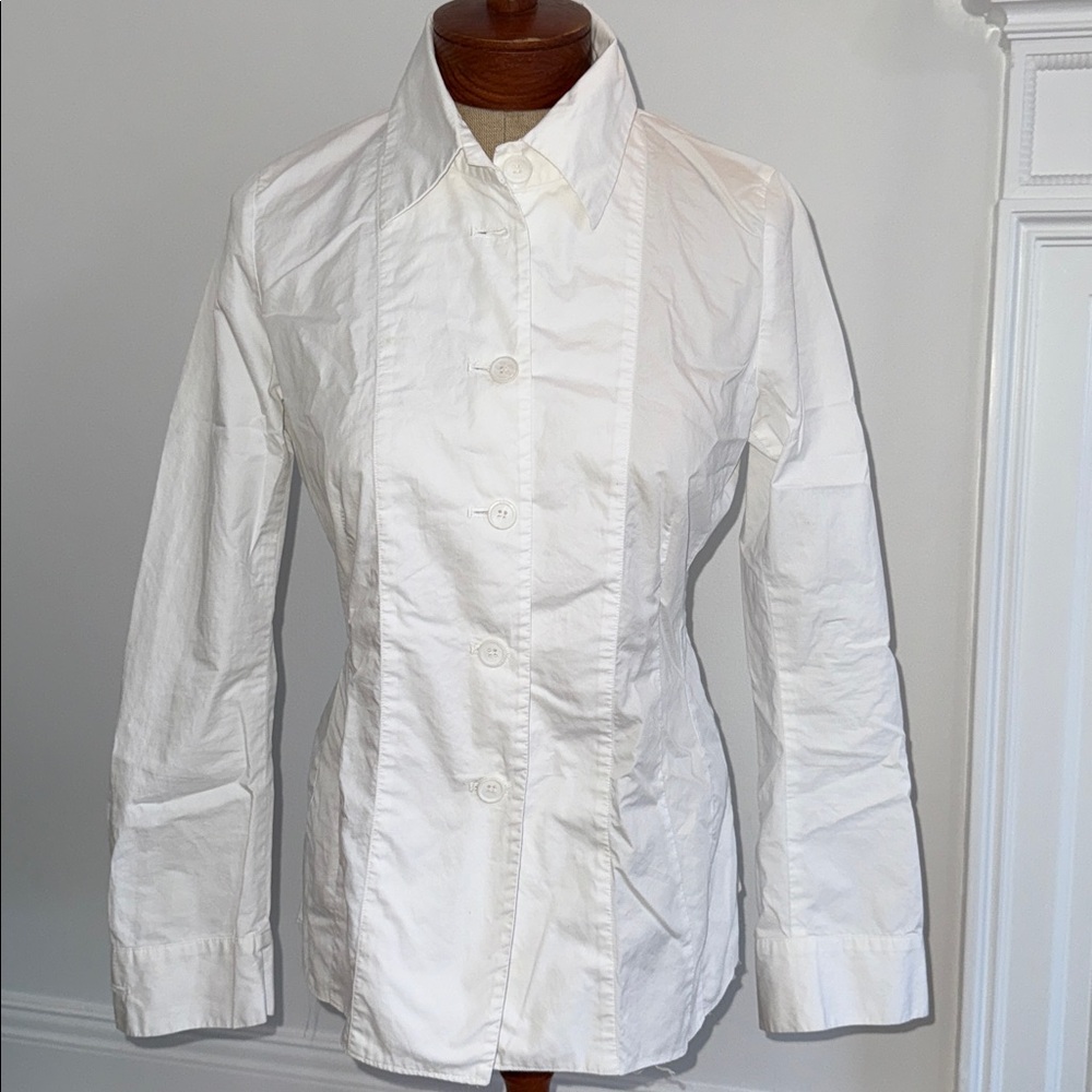 Ischiko White Button Down Womens 4